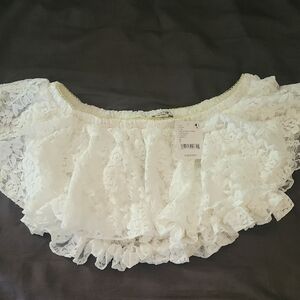 White Lace Off-Shoulder Top